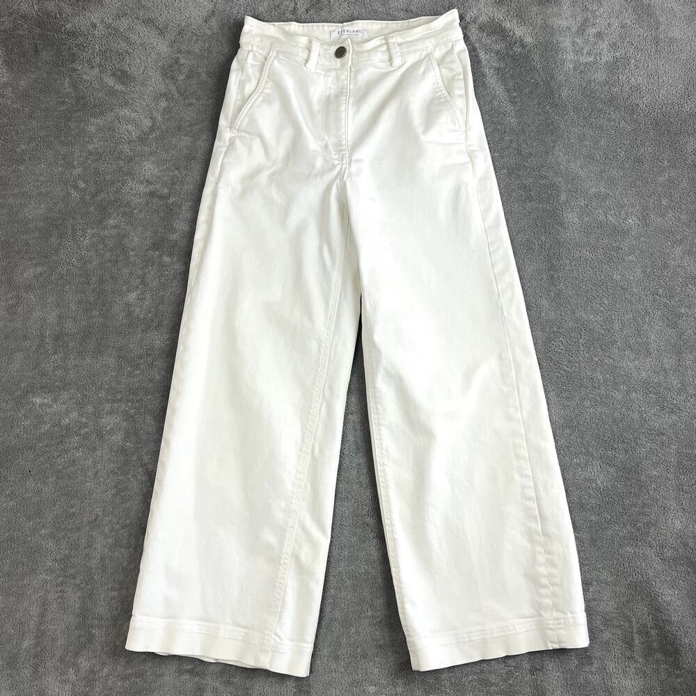 Everlane Wide Leg Jeans Womens 0 White High Waist Clean Girl Minimalist Basics